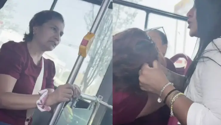 ‘P… barata’: Así captaron pelea entre mujeres en camión de pasaje