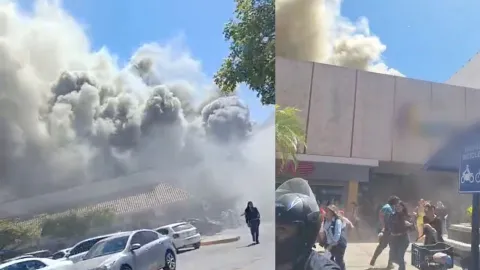Incendio en plaza comercial en Los Mochis