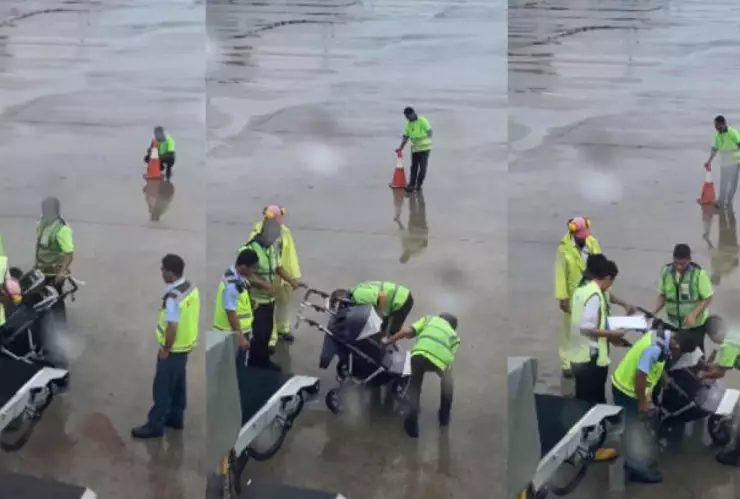 Video de 6 hombres intentando desarmar una carriola; se viralizan en redes