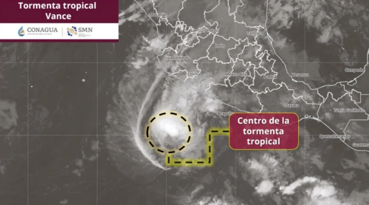 Tormenta tropical “Vance” provocará lluvias muy fuertes hoy en México: Esta es su ubicación, trayectoria y estados afectados