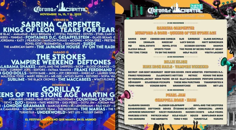Se filtra un nuevo cartel del Corona Capital 2025