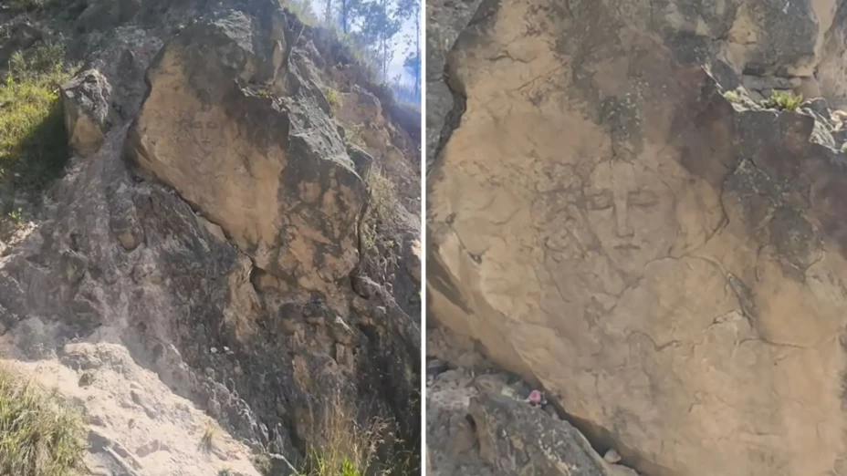 Video aparición de la Virgen en piedra