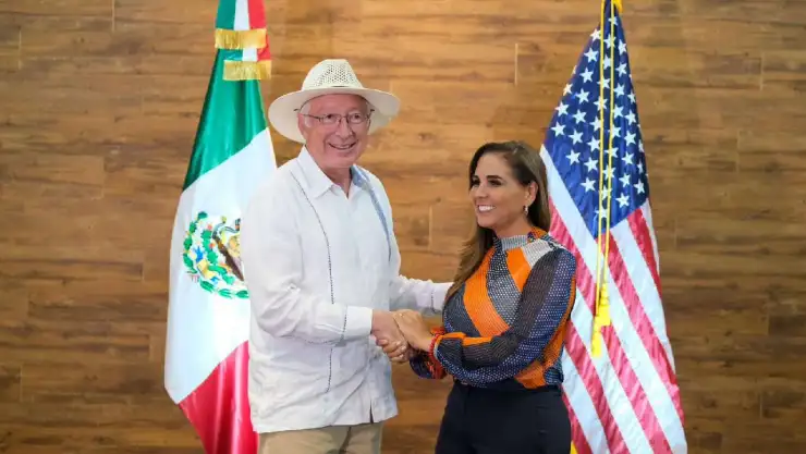 Mara Lezama se reúne con Ken Salazar, embajador de Estados Unidos en México en Quintana Roo