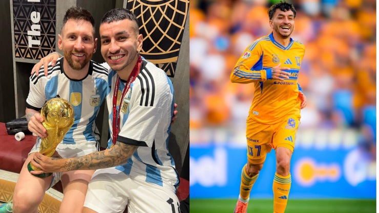 &Aacute;ngel Correa junto a Lionel Messi y en Tigres