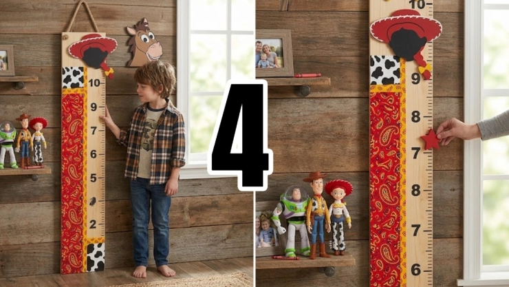 4 ideas para fabricar un medidor de estatura de Toy Story