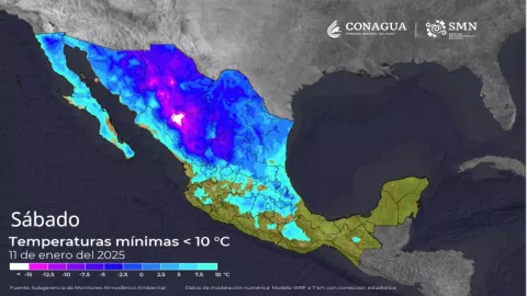Mapa satelital de la Segunda Tormenta Invernal en México 2025