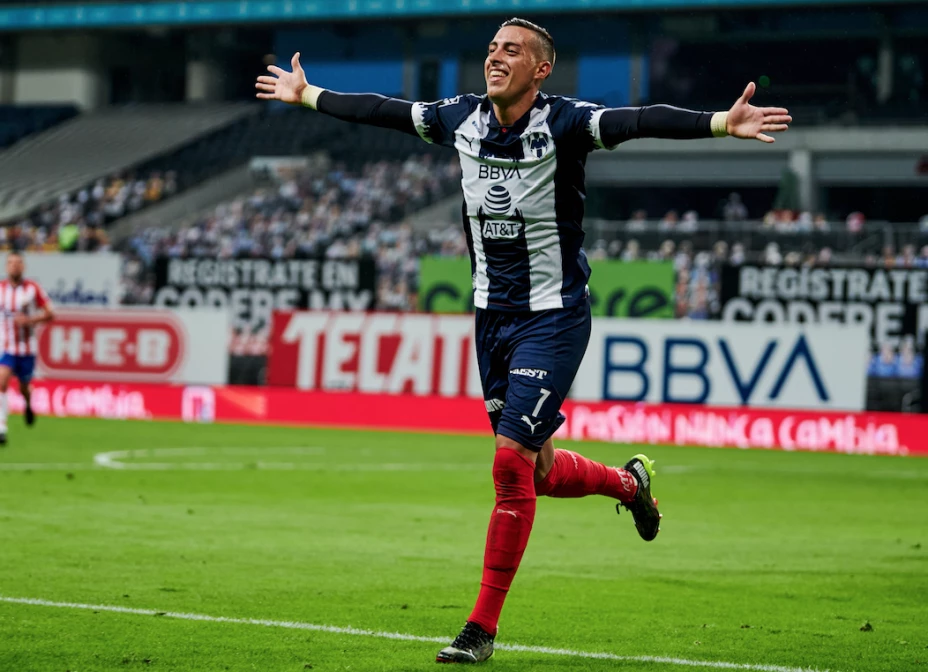 Funes Mori celebra un gol con Monterrey