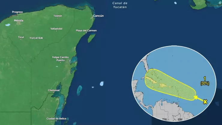 ¿Afectará a Quintana Roo? Zona de baja presión en las Antillas Mayores aumenta probabilidad de desarrollo CICLÓNICO