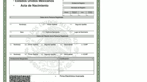 Validación del acta de nacimiento en línea.