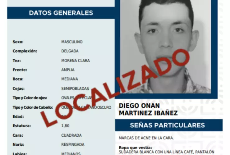 Diego Onan “N” fue reportado como desaparecido y encontrado en la cárcel.