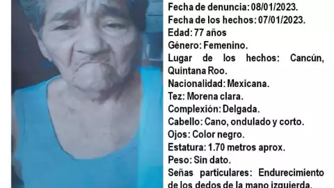 Buscan en Cancún a abuelita de 77 años, activan Protocolo Alba