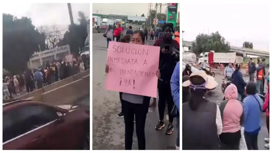 Vecinos de Chalco bloquearon autopista México-Puebla; protestan por inundaciones