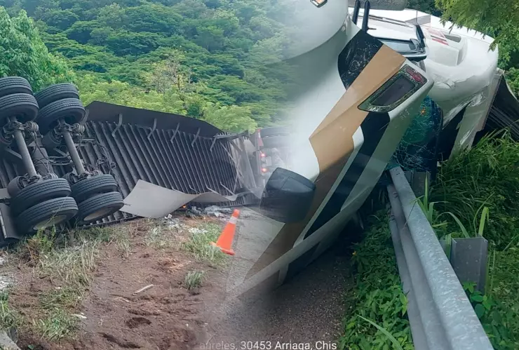 Volcadura de tráiler Arriaga