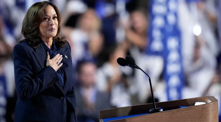 Kamala Harris en la Convención Nacional Demócrata.