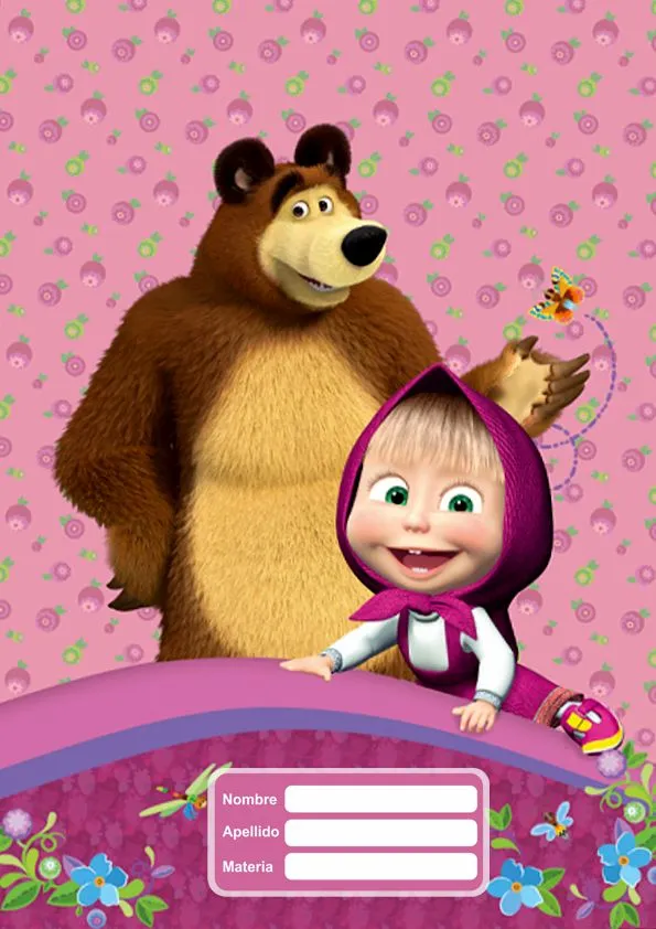 3 ideas para hacer portadas de Masha y el Oso para tus cuadernos