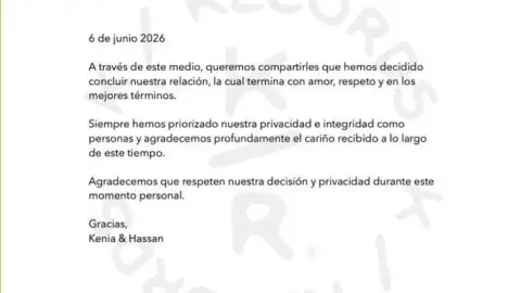 Comunicado de Kenia Os y Peso Pluma