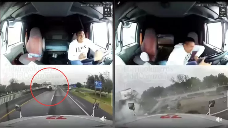 VIDEO: Graban cómo un tráiler se estrella de frente en Circuito Exterior Mexiquense