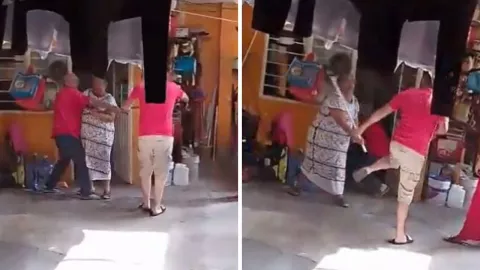 El altercado familiar quedó registrado en un video de poco más de un minuto