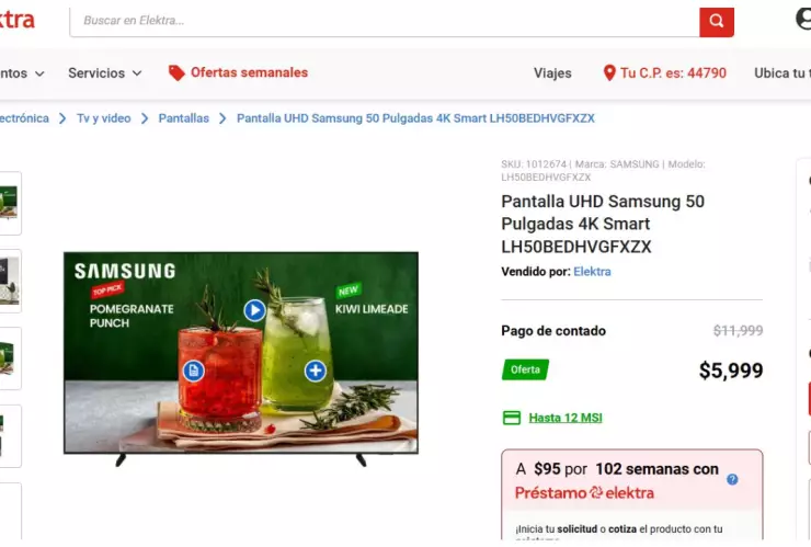 pantalla samsung 50 pulgadas