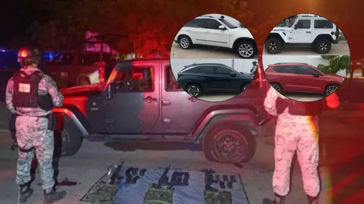 Aseguran más carros tras enfrentamiento en Los Ángeles, Culiacán