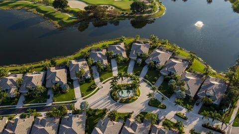 Vista aérea de un barrio de Florida