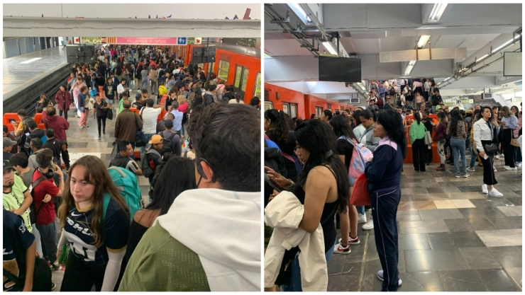 Usuarios de la Línea 3 del Metro reportan retrasos en la llegada de trenes.