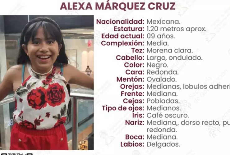 Reportan como desaparecida a la niña Alexa Márquez Cruz en San Sebastián de Aparicio