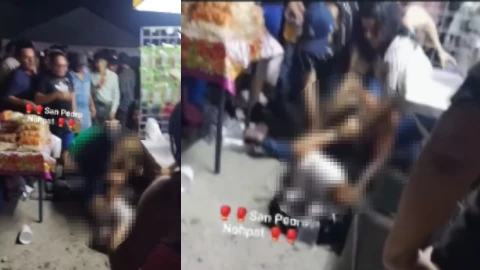 Mujeres protagonizan FUERTE PELEA en las fiestas patronales de San Pedro Nohpat en Kanasín