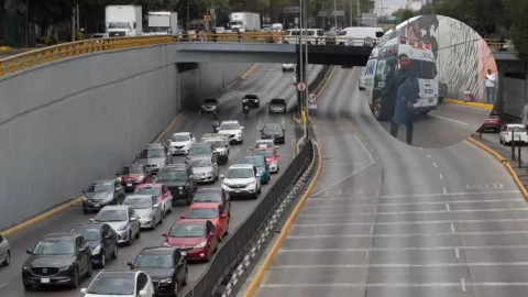 Muere hombre tras presuntamente arrojarse de un puente en Circuito Interior; cayó sobre un auto
