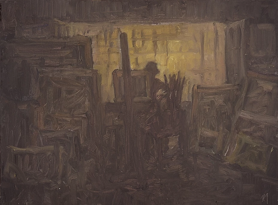 Entre los mil cuadros, Óleo sobre lienzo, 30 x 40