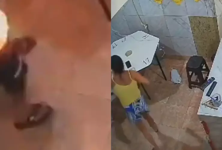 Mujer quema a su esposo por celos