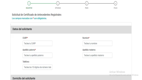 Carta de Antecedentes no Penales.