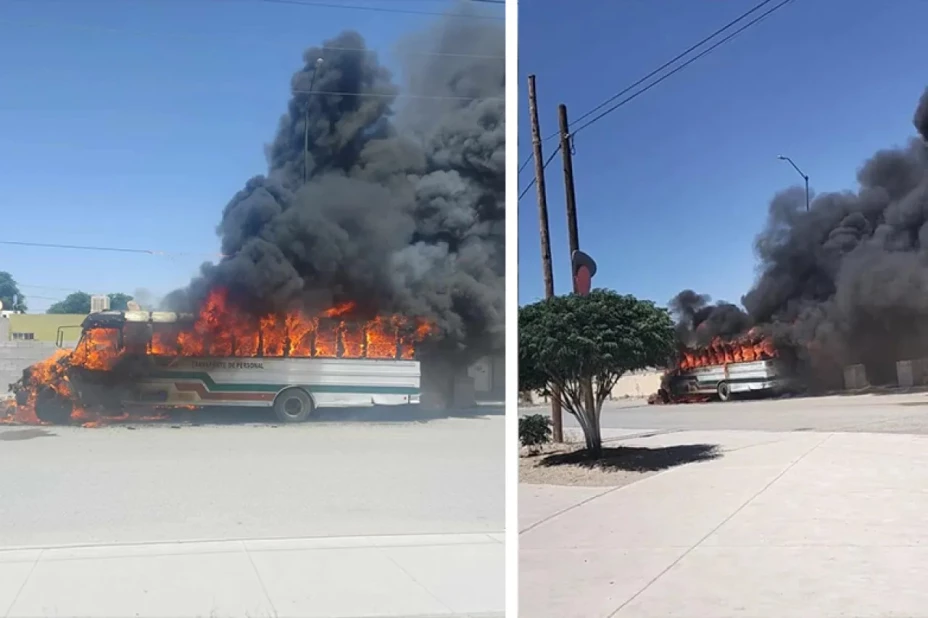 Incendio de camión de transporte de personal