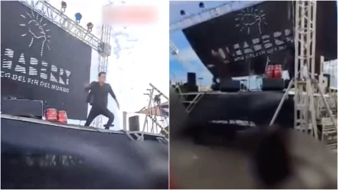 VIDEO_ Una pantalla gigante casi cae sobre el mago Jean Paul Olhaberry en Chile y se hace viral