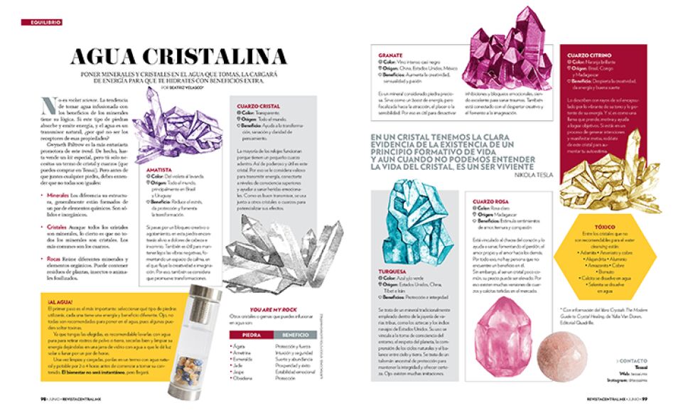 Poner minerales y cristales en el agua que tomas la cargará de energía / Ilustraciones: Istock