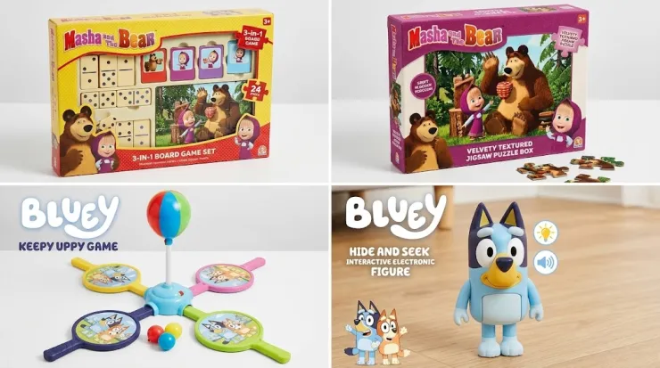 Juguetes Masha y el Oso y Bluey