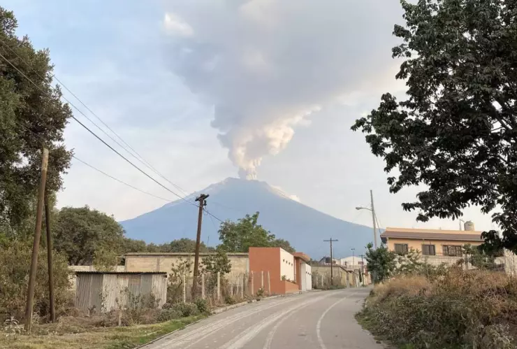 Actividad del volcán Popocatépetl este 25 de mayo de 2023