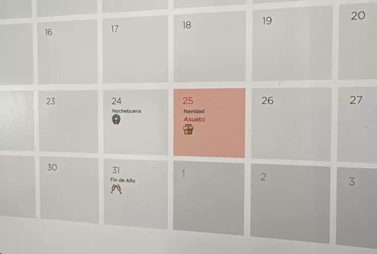 Día de asueto en Diciembre