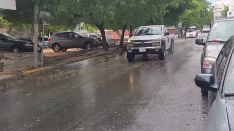 Calle de Culiacán durante la lluvia