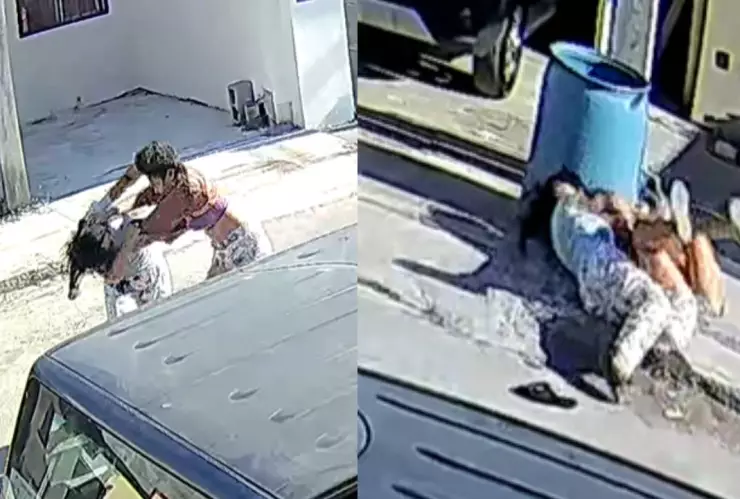 Pelea de vecinas se vuelve viral en redes sociales.