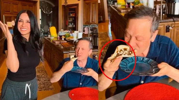 Rob Schneider probando comida mexicana