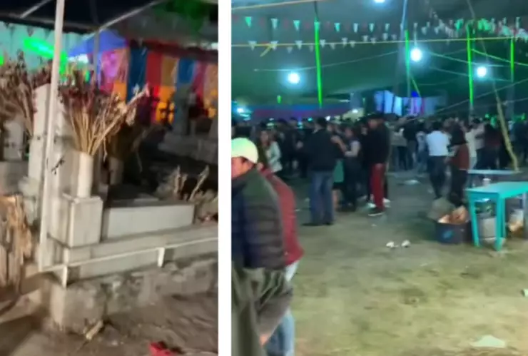 VIDEO_ ¡De ultratumba! Arman baile sonidero en panteón municipal