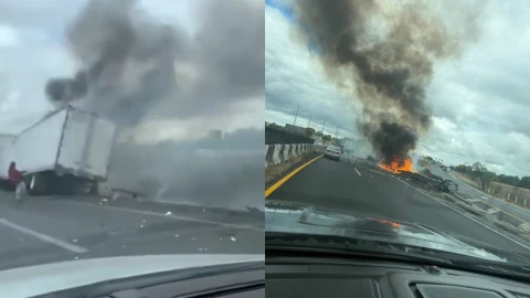 cierre México-Tuxpan hoy traíler se incendia