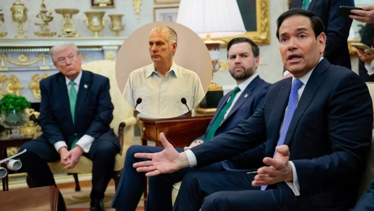 Fotos de Donald Trump, JD Vance, Marco Rubio y Miguel Díaz-Canel.