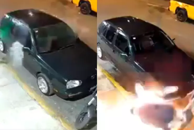 Se quema por incendiar auto