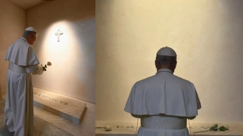 Papa León XIV visita la tumba del Papa Francisco en Santa María la Mayor en su primera visita a la ‘Madre del Buen Consejo’.jpg