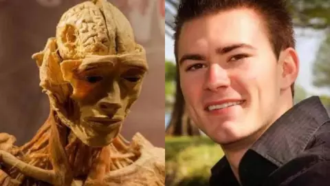 halla hijo desaparecido en exhibicion de cuerpos humanos.