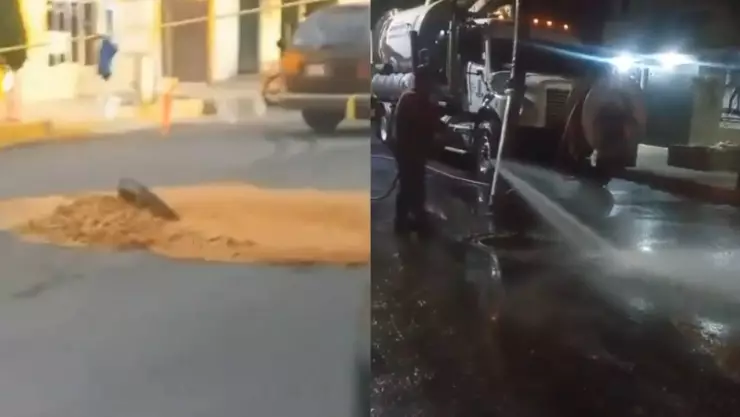 ¡Asqueroso! Vecinos de Neza reportaron carne podrida brotando de coladeras; esto pasó