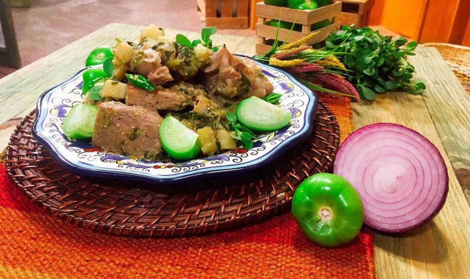 Receta Cerdo en verdolagas