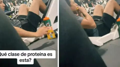 VIDEO_ ¿Pura proteína_ Joven come croquetas para perros en el gimnasio y se viraliza.jpg